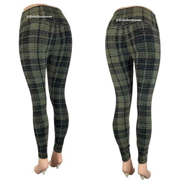 ONA by Yoon Chung PLAID LEGGING IN OLIVE GREEN SZ M $125.00 - Picture 7 of 9